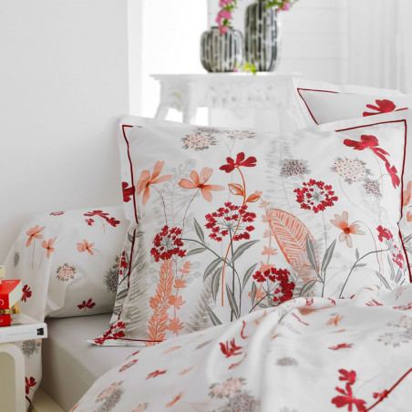 PETITE FOLIE Rouge Taie de traversin Percale de coton - Tradilinge