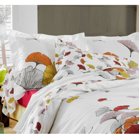 GINKGO Rose Taie de traversin Percale de coton - Tradilinge