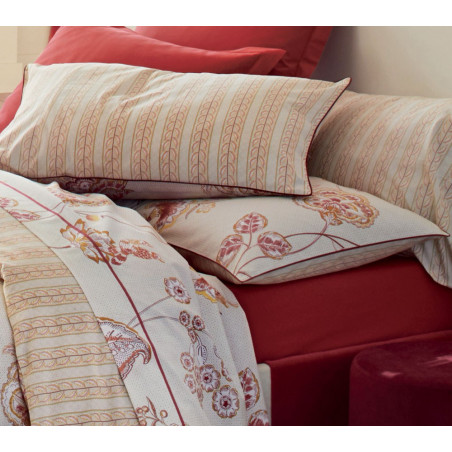 COLIBRI Terracota Taie d'oreiller et de traversin - Blanc des Vosges