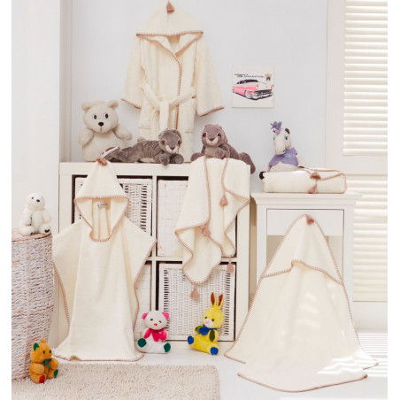 FUNDY Bio Ecru Linge de bain brodé - Sensei