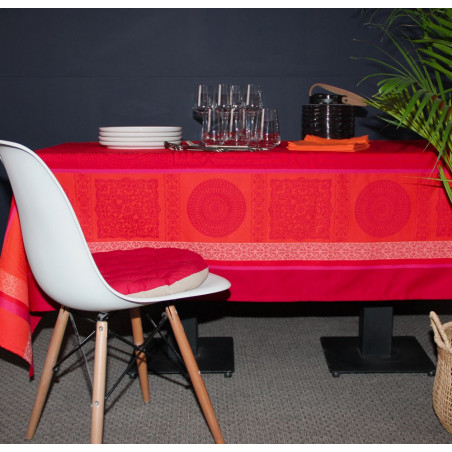 CHAMARET Rouge Nappe Jacquard Polyester - Sud Etoffe