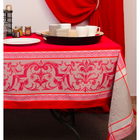 EYGALIERE Carmin Nappe Jacquard Polyester - Sud Etoffe