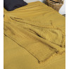 BREHAT Dessus de lit et Plaid Gaze de coton Stonewhased - Toison d'Or