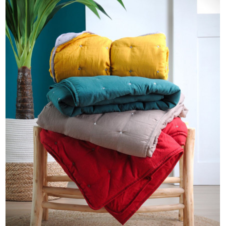 HONORINE Plaid façon Edredon 100 % polyester  - Stof