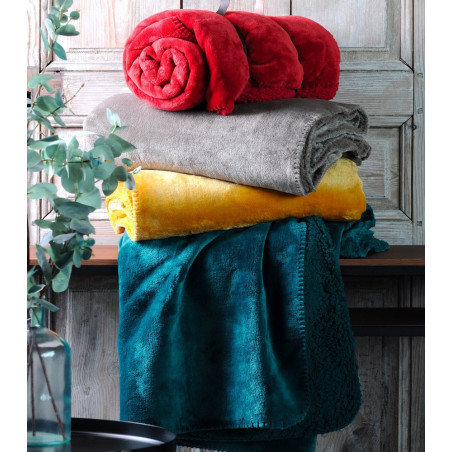 TORONTO Plaid micro-velours doublé effet fourrure 100 % polyester  - Stof