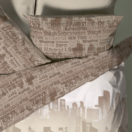 Parure de couette Cityscape Beige - Catherine Lansfield