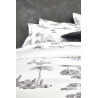 PROMENADE Graphite Parure de lit Percale de coton - Blanc des Vosges