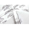 PROMENADE Graphite Parure de lit Percale de coton - Blanc des Vosges
