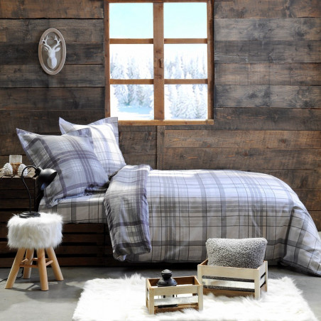 TARTAN Parure de couette Flanelle 100 % coton - STOF