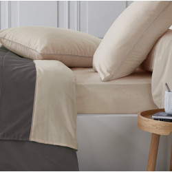SYDNEY Anthracite Parure de couette en Percale - Linge Mat