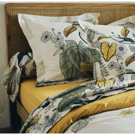 TOCO Vert Drap plat coton lavé - Tradilinge