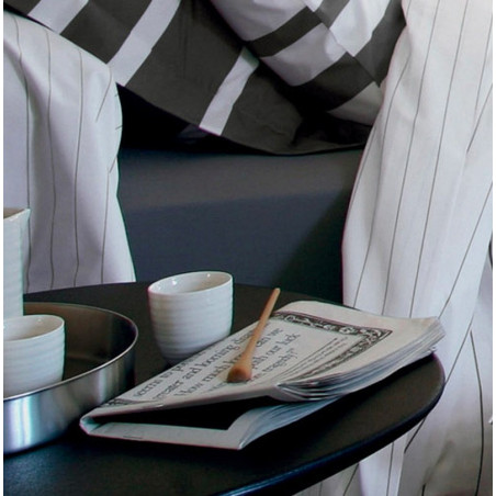 GRAND LARGE Acier Drap housse Percale de coton coloris Acier - Blanc des Vosges