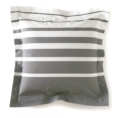 GRAND LARGE Acier Taie d'oreiller et de traversin Percale de coton - Blanc des Vosges