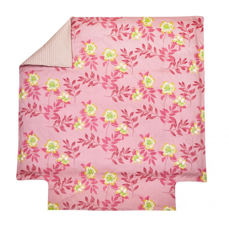 TAHITI Framboise Housse de couette Satin de coton - Blanc des Vosges