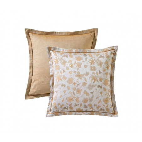 SONGES Blé Taie d'oreiller et de traversin Satin de coton - Blanc des Vosges