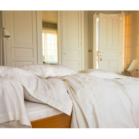 HESPERIDE Nacre Parure de lit Satin de coton - Blanc des Vosges