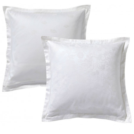 HESPERIDE Nacre Taie d'oreiller et de traversin Satin de coton - Blanc des Vosges