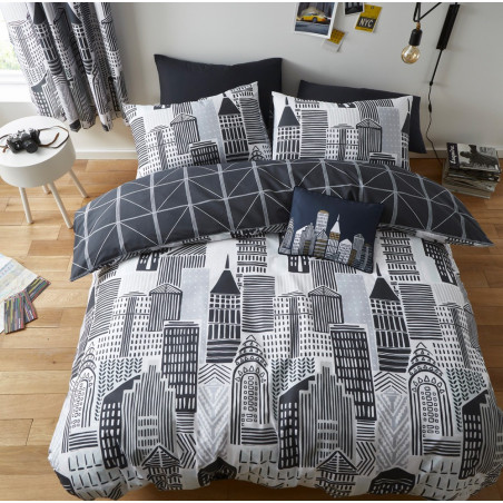 CITYLIFE GREY Parure de couette - Catherine Lansfield