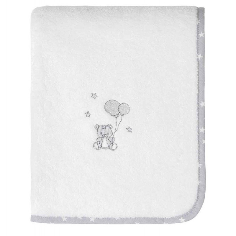 OURS Blanc Linge de bain brodé - Sensei