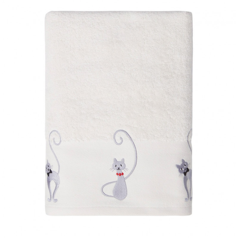 CHAT MALO Éponge brodée 550g/m² 100% coton peigné - Sensei