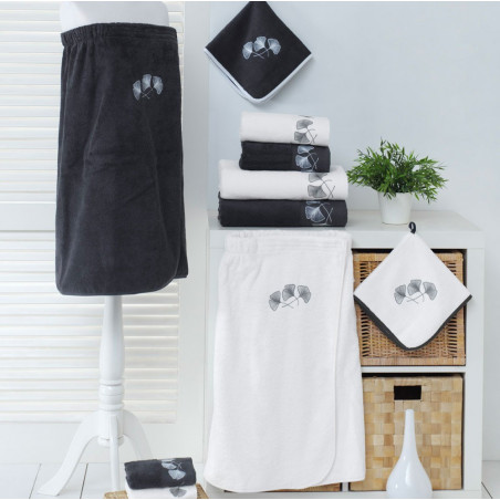 GINKGO Éponge brodée 550g/m² 100% coton peigné - Sensei