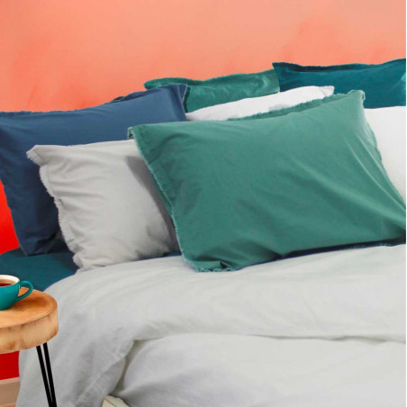 ZORA Parure de couette Unie 100 % coton lavé - 6 coloris - Garnier Thiebaud