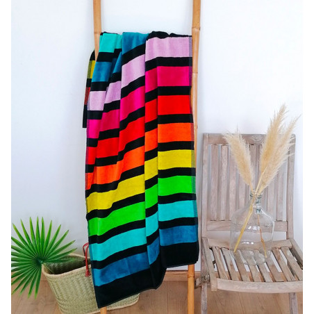 IZAMAL drap de plage 100X175  Jacquard velours de LingeMat