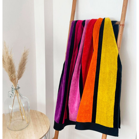 HAPPY CHIC drap de plage 100X175  Jacquard velours de LingeMat