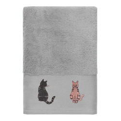 CHAT TOYANT Éponge brodée 550g/m² 100% coton peigné - Sensei