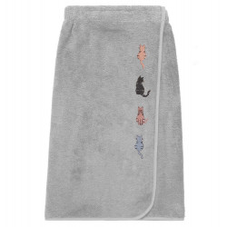 CHAT TOYANT Éponge brodée 550g/m² 100% coton peigné - Sensei