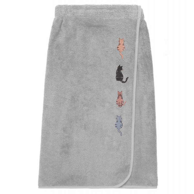 CHAT TOYANT Éponge brodée 550g/m² 100% coton peigné - Sensei