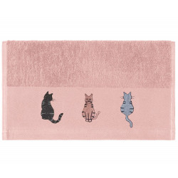 CHAT TOYANT Éponge brodée 550g/m² 100% coton peigné - Sensei