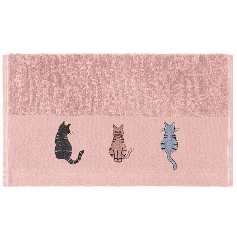 CHAT TOYANT Éponge brodée 550g/m² 100% coton peigné - Sensei