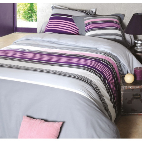 BAYADÈRE VIOLINE Parure de couette - Stof