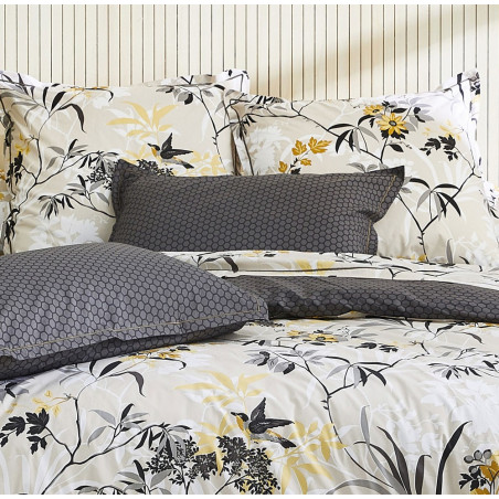 ASIA Beige Drap plat Percale de coton - Tradilinge