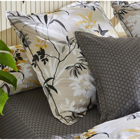 ASIA Beige Taie d'oreiller et de traversin Percale de coton - Tradilinge