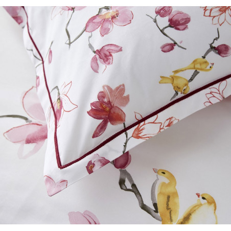 ELISA Rose Taie d'oreiller et de traversin Percale de coton - Tradilinge