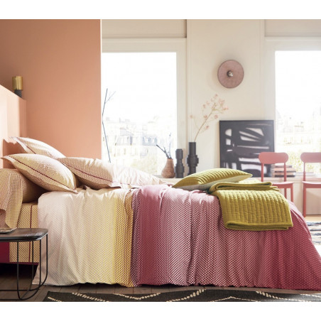 LA LUNE Bourgogne linge de lit en Percale de coton - Blanc des Vosges
