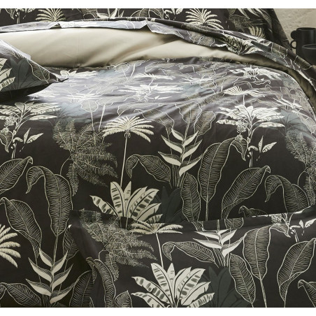 CAYÈNE Ebène Housse de couette Satin de coton - Tradilinge