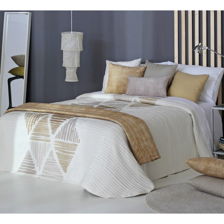 LYNCH Beige/Or C.01 Couvre lit Jacquard de Reig Marti