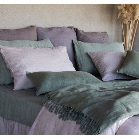 SONATE taie d'oreiller unie 100 % lin lavé - Vent du Sud