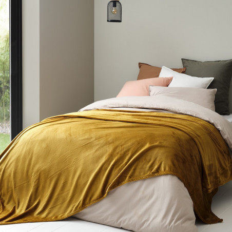 VELVET Plaid et Couverture Micro velours - Toison d'Or