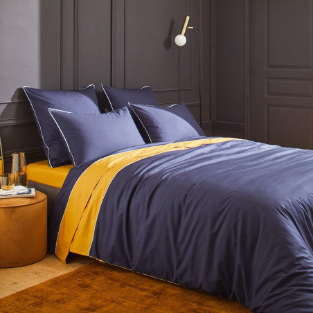 SYDNEY Moutarde Parure de couette en Percale - Linge Mat