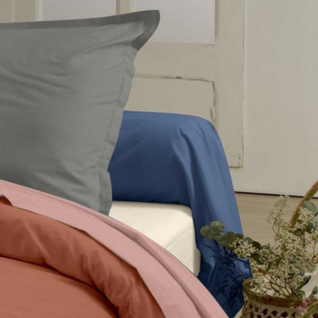 Authentique drap uni 100 % coton Bio - Tradilinge