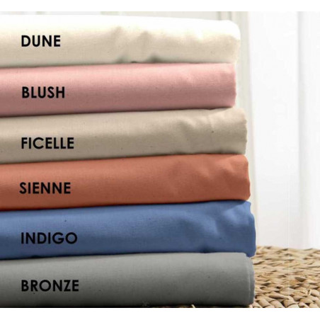 Authentique drap housse uni 100 % coton Bio - Tradilinge