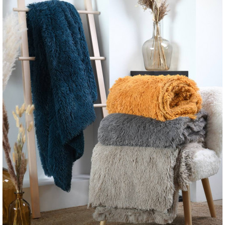 BEKLEY plaid 130x160 micro fourrure - Stof