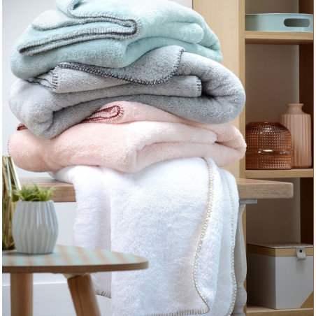 CALIN Plaid micro velours effet lainage 100 % polyester  - Stof