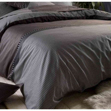 ENZO Noir Housse de couette Satin de coton - Tradilinge