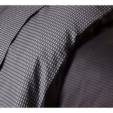 ENZO Noir Drap plat Satin de coton - Tradilinge