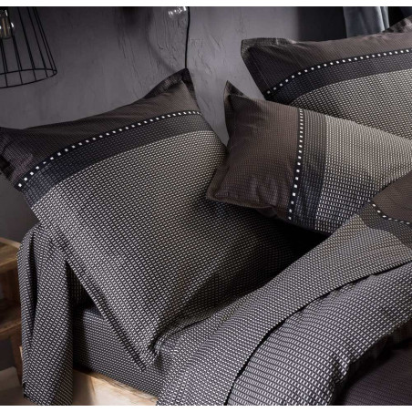 ENZO Noir Drap housse Satin de coton - Tradilinge